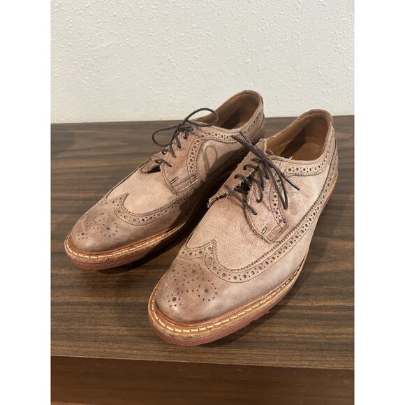 Allen Edmonds Shannon Drive Shoes Mens Size 11.5 B Tan Leather Wingtip Oxford main image 4